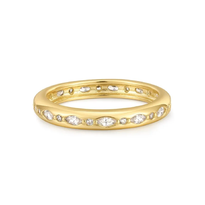 Women’s designer rings-Multi Shaped Cz Channel Ring