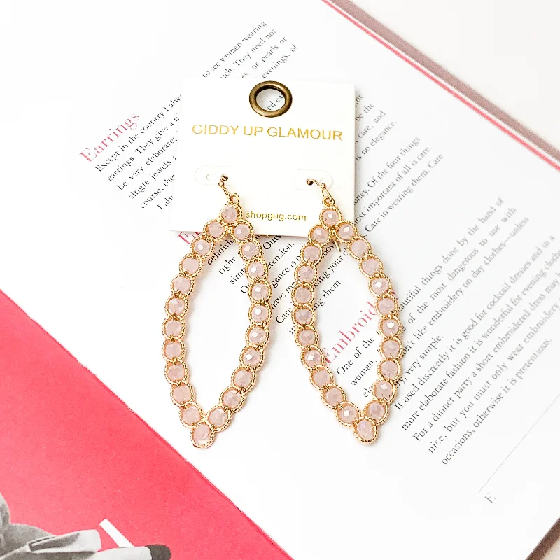 Women’s long chandelier earrings-Light Pink Mirage Ellipse Earrings