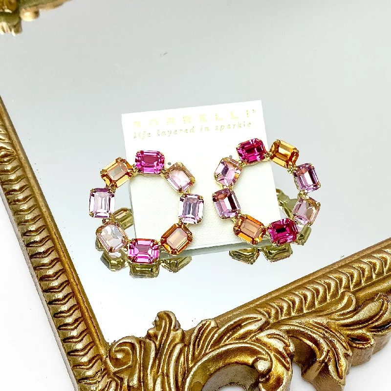 Women’s custom diamond earrings-Sorrelli | Octavia Statement Earrings in Bright Gold Tone and First Kiss