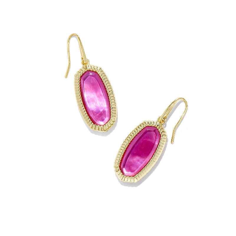 Women’s long earrings-Kendra Scott | Dani Gold Ridge Frame Drop Earrings in Azalea Illusion