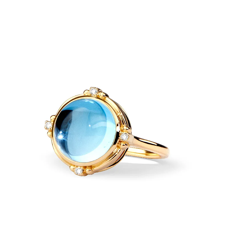 Women’s natural stone rings-Mogul Blue Topaz Ring