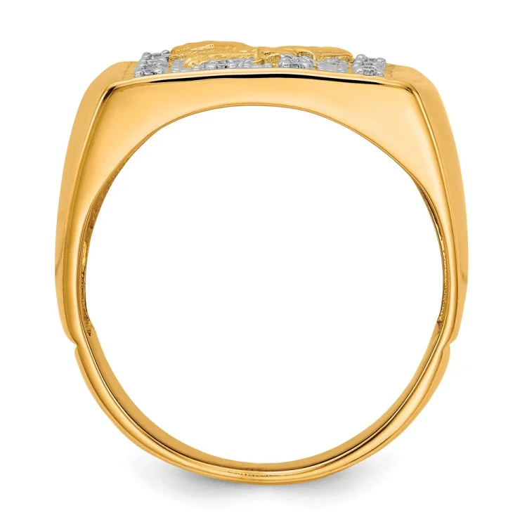 Women’s modern rings-14k & Rhodium Men's .10ct Diamond Eagle Ring