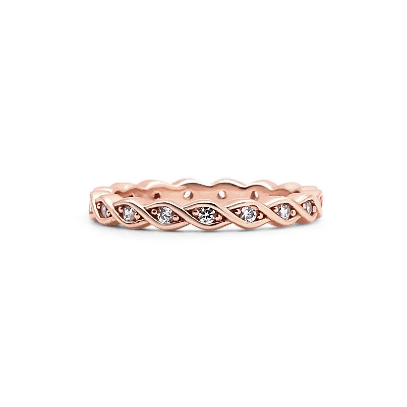 Women’s butterfly rings-Braided Twist Ring Band