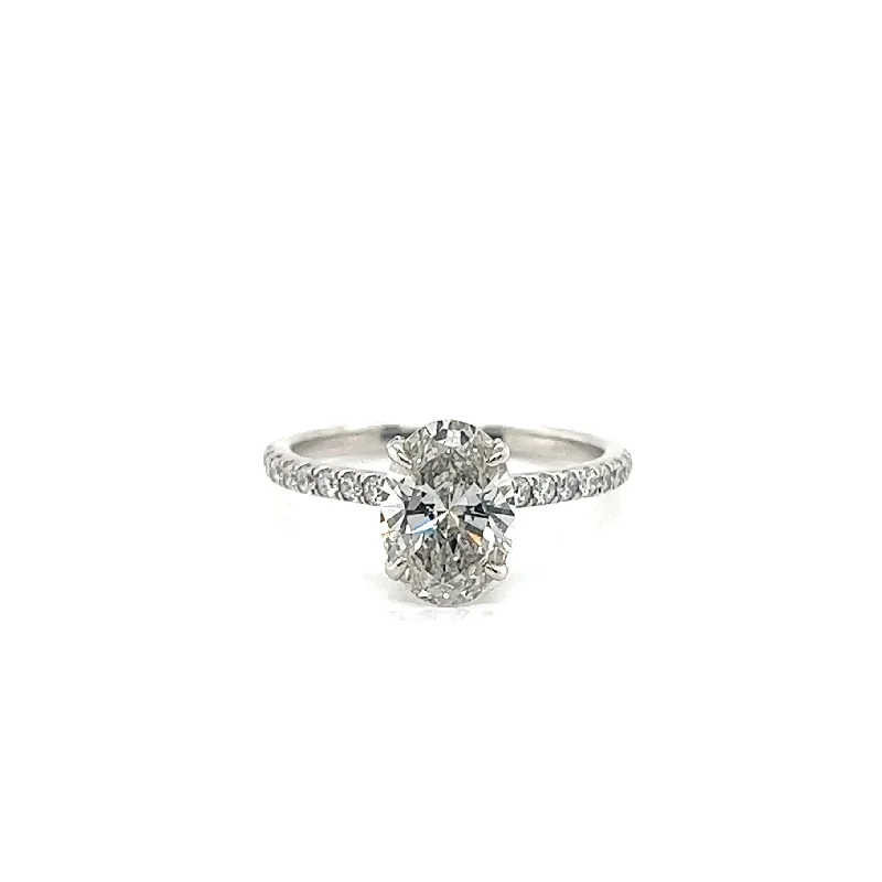 Women’s bold statement rings-Oval-Cut Lab Diamond Claw Prong Ring