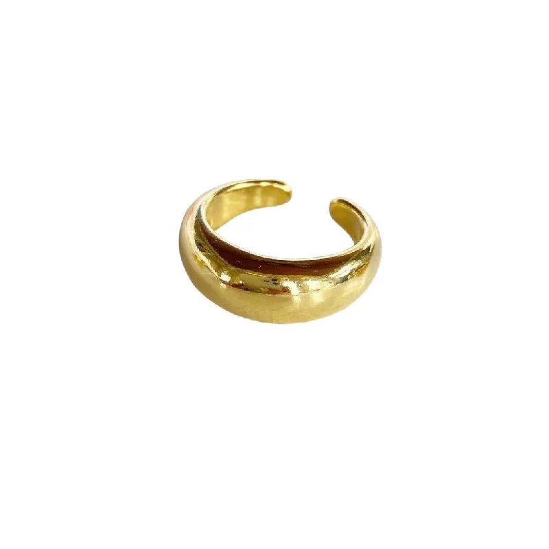 Women’s turquoise rings-Thick Gold Band Ring