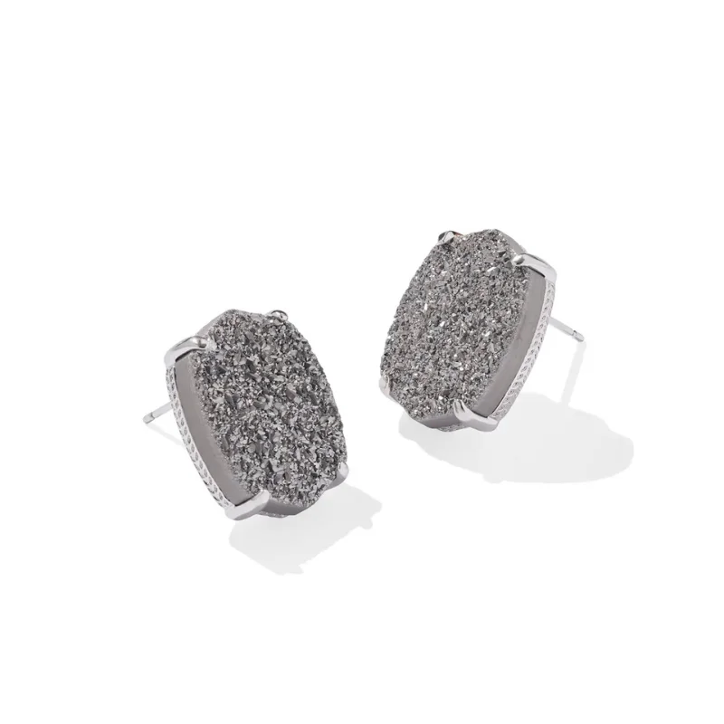 Women’s luxury diamond earrings-Kendra Scott | Daphne Large Silver Studs in Platinum Drusy