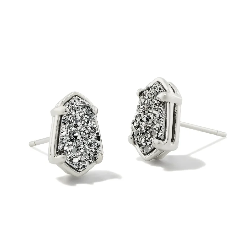 Women’s bohemian earrings-Kendra Scott | Alexandria Stud Earrings Silver Platinum Drusy