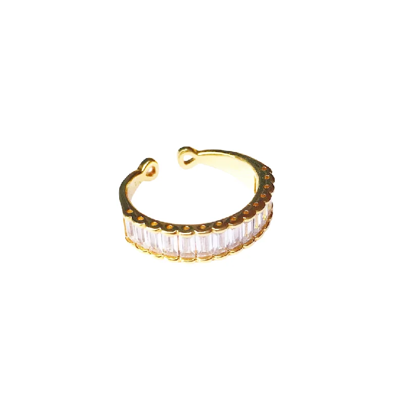 Women’s eternity band rings-White Baguette Ring