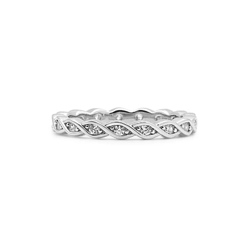 Women’s open rings-Braided Twist Ring Band