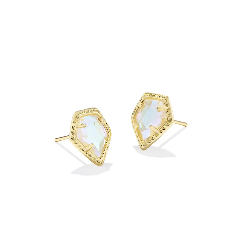 Women’s luxury earrings-Kendra Scott | Framed Tessa Gold Stud Earrings in Dichroic Glass