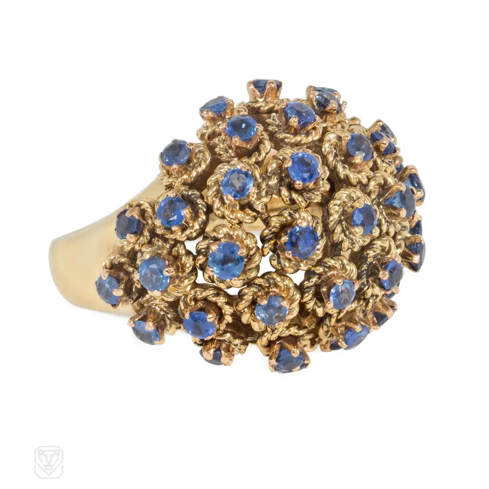 Women’s birthstone rings for her-Tiffany bombé gold and sapphire ring