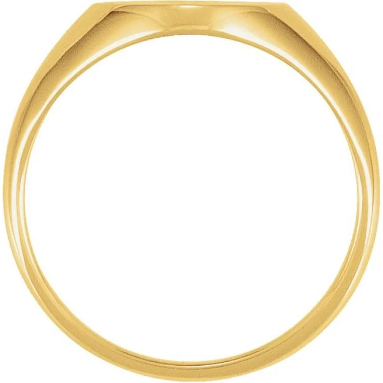 Women’s two-tone rings-14K Yellow 11x9.5 mm Oval Signet Ring