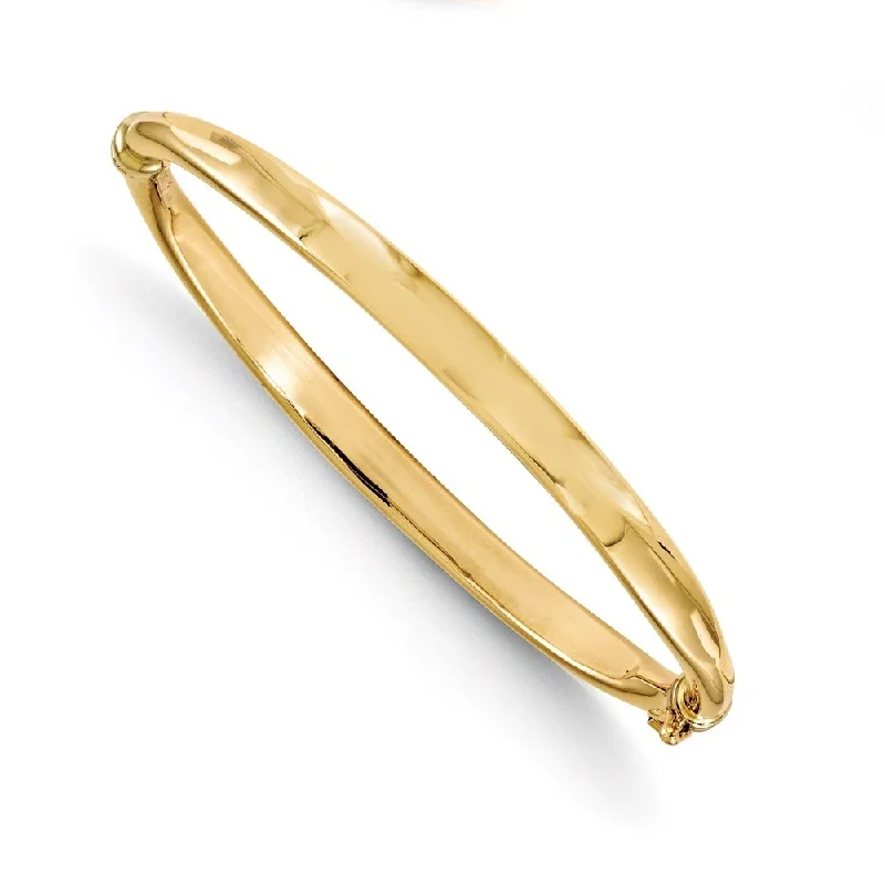 Women’s infinity bangles-14k Yellow Gold 5.6mm Hinged Bangle Bracelet