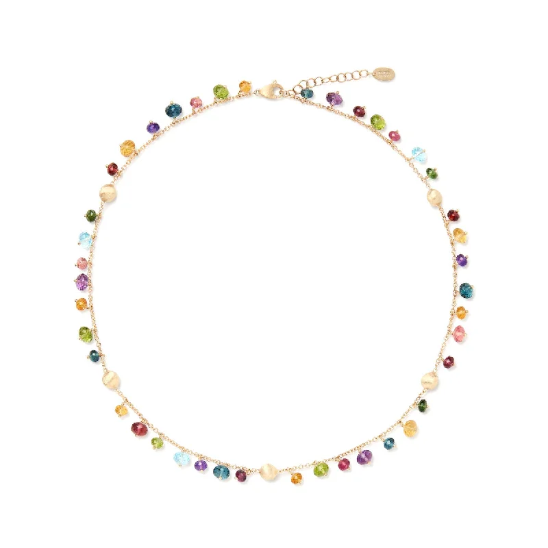 Women’s silver statement necklaces-Marco Bicego Africa Single-Strand Mixed Gemstone Necklace