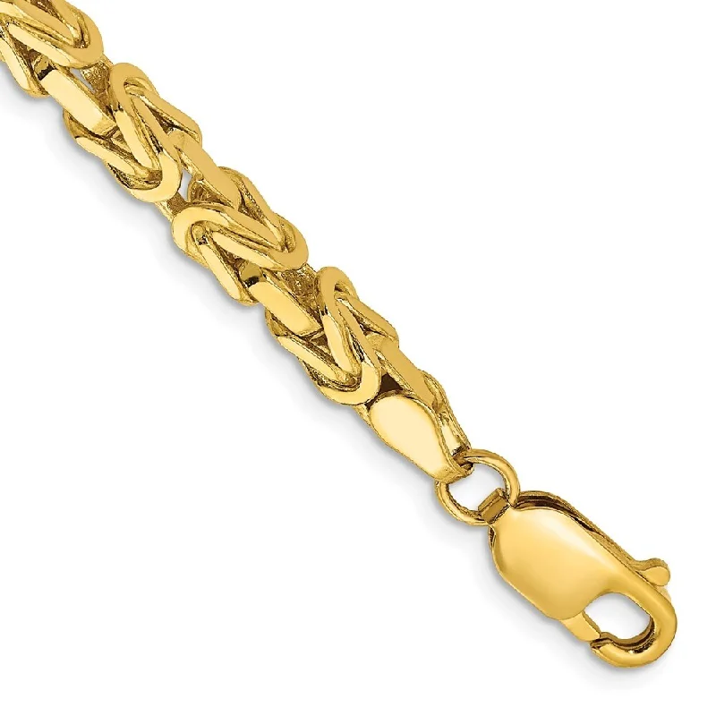 Women’s multicolored bracelets-14k Yellow Gold 4mm Byzantine Chain Bracelet, 7"