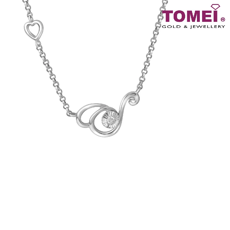 Women’s matching gold necklaces-TOMEI Twinkle in My Eye Diamond Necklace (B0990)