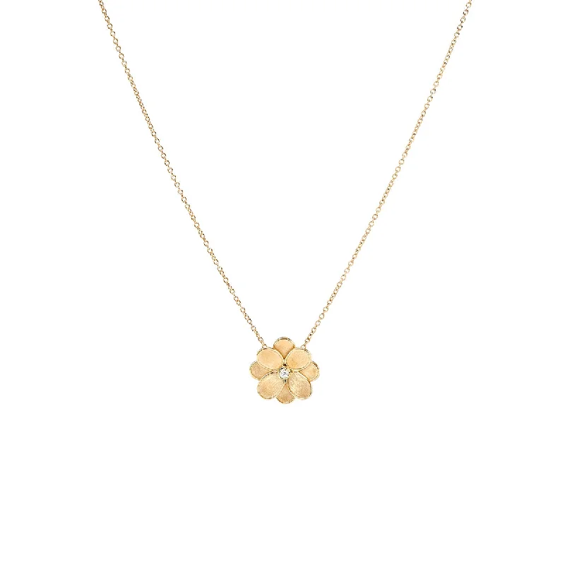 Women’s large pendant necklaces-Marco Bicego Petali Flower Pendant Necklace with Diamonds