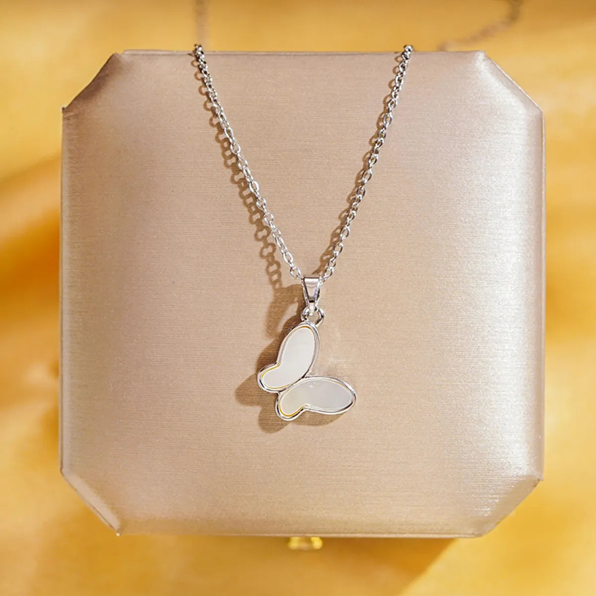 Silver Natural Shell Butterfly