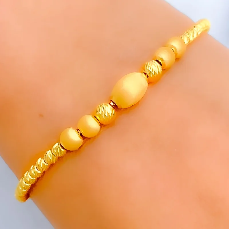 Women’s gold bracelets-Women’s gold bracelets-Opulent Dressy Oval 21k Gold Adjustable Bracelet