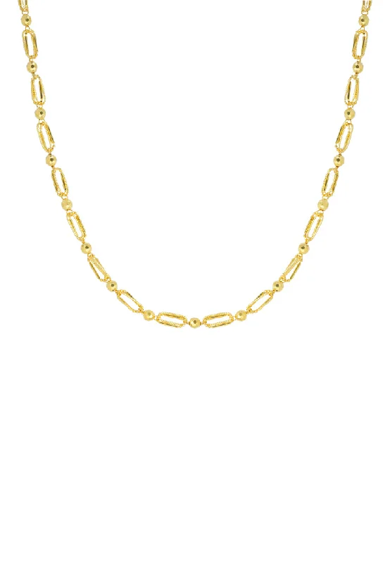 Women’s pearl necklaces-TOMEI Lusso Italia Beads and Clips Necklace, Yellow Gold 916