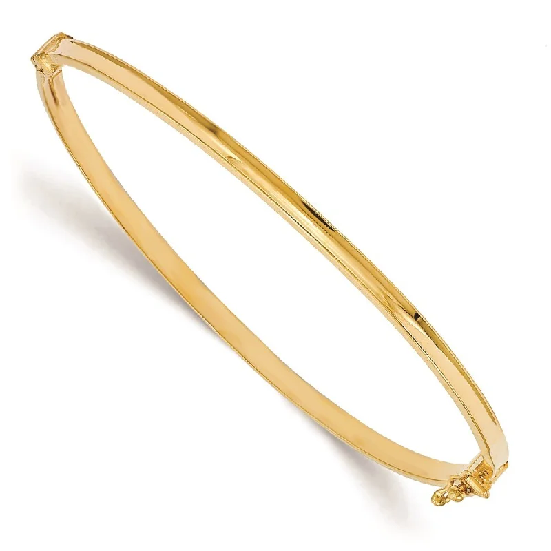 Women’s elegant bangles-14k Yellow Gold 3mm Hinged Bangle Bracelet, 7"