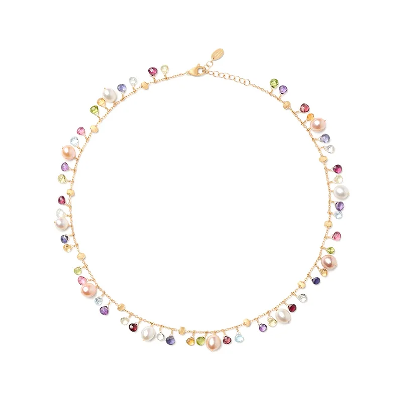 Women’s birthstone necklaces-Marco Bicego Paradise Single Strand Gemstone Necklace With Freshwater Pearls