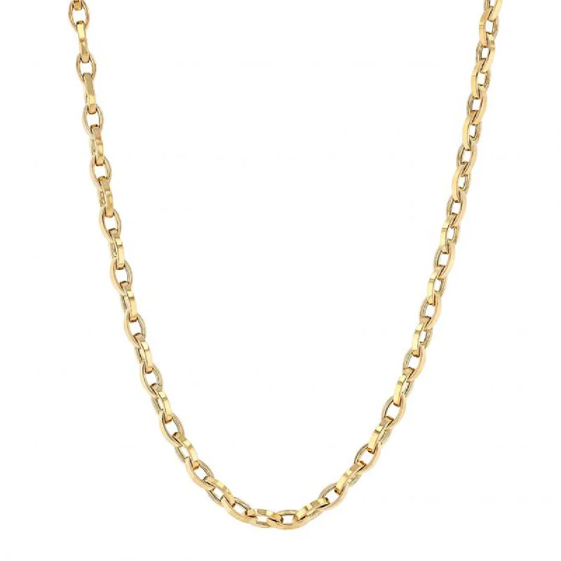 Women’s bold statement necklaces-Roberto Coin Designer Gold Almond Link Chain Necklace