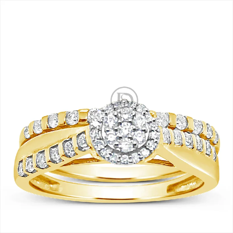 Women’s cushion-cut diamond engagement rings-Diamond Engagement Ring .40 CTW Round Cut 14K Yellow Gold