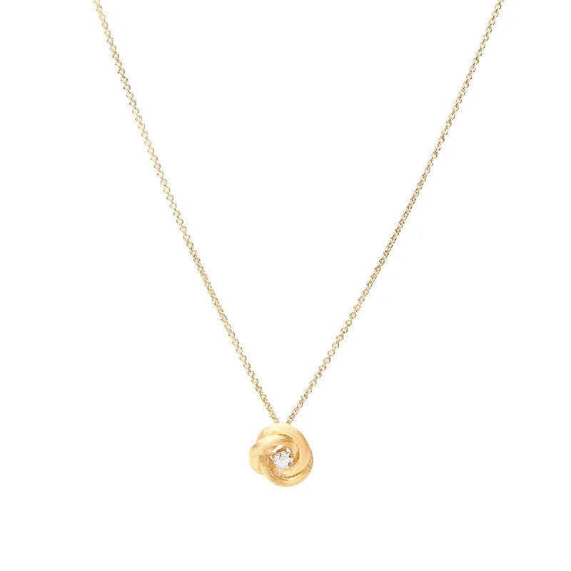 Women’s luxury necklaces-Marco Bicego Jaipur Gold Floral Pendant With Diamond Center