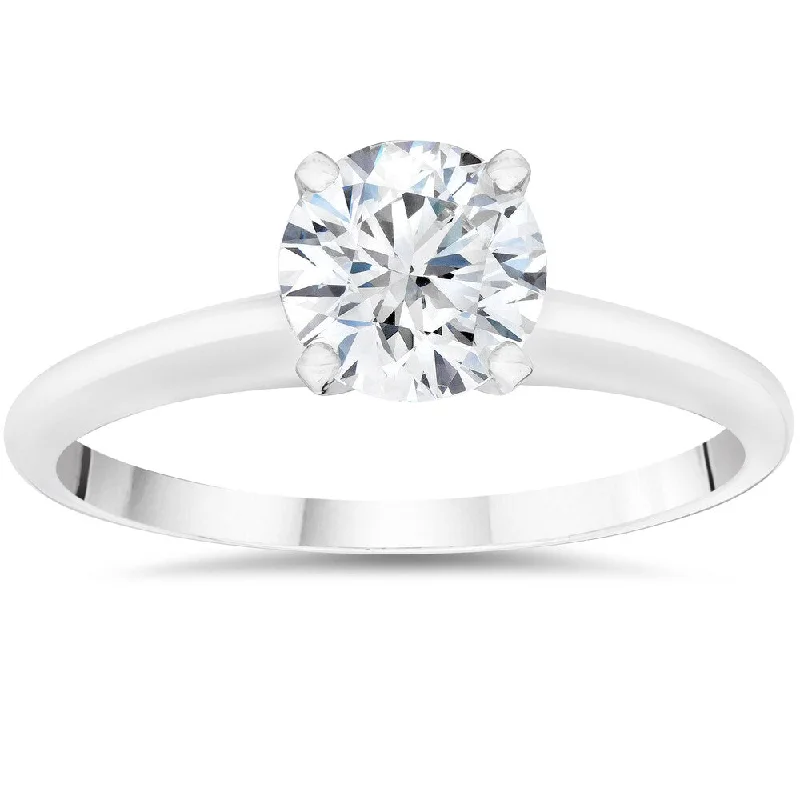 Women’s custom halo engagement rings-14k White Gold 2ct. TDW Round-cut Lab Grown Eco-friendly Diamond Solitaire Engagement Ring