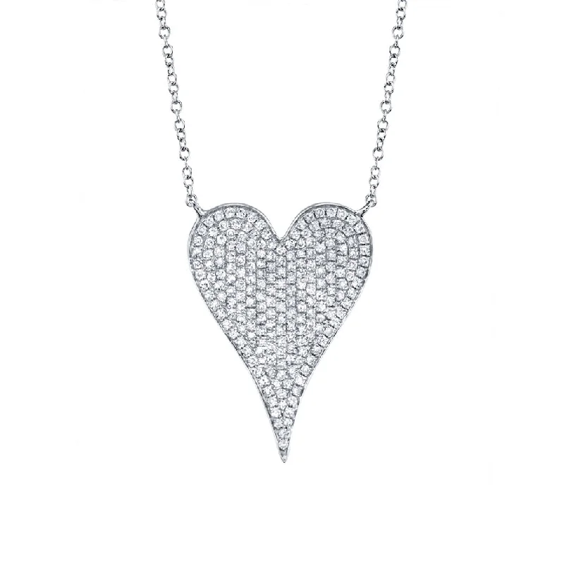 Women’s sterling silver necklaces-Shy Creation Diamond Heart Necklace SC55002481