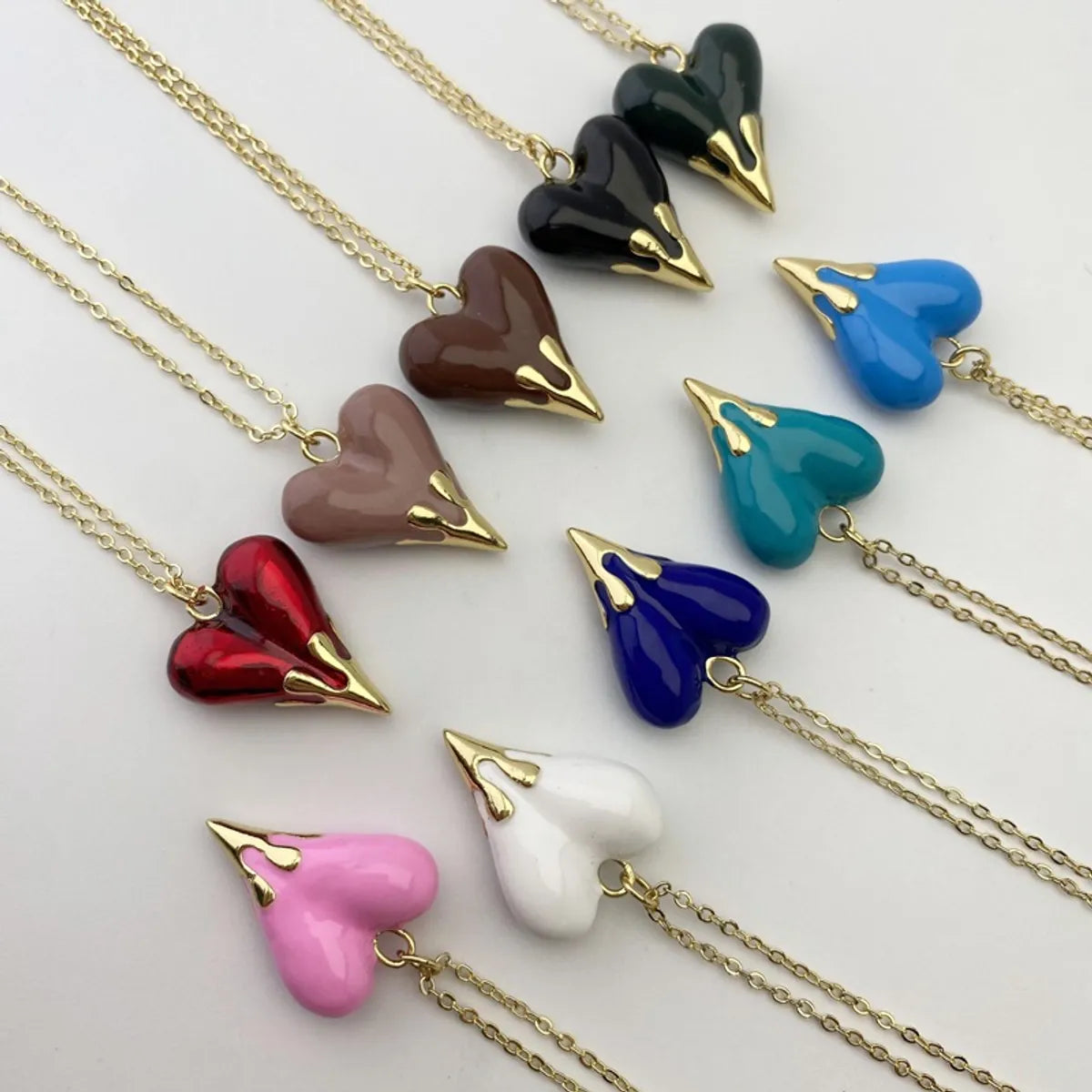 Women’s crystal pendant necklaces-Copper Plating Heart Shape Pendant Necklace