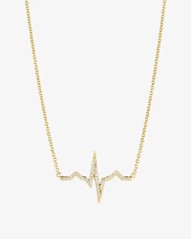 Women’s solitaire necklaces-Heartbeat EKG Pavé Necklace