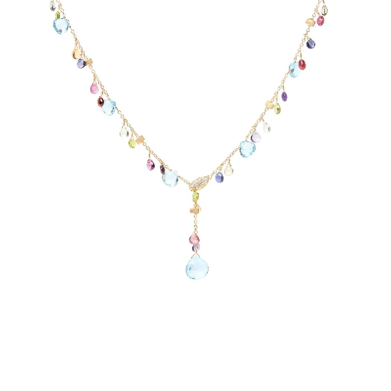 Women’s double-layer necklaces-Marco Bicego Paradise Gemstone Lariat Necklace with Diamonds