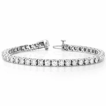 Women’s geometric bracelets-"BRAC01358" Round Cut Diamond Tennis Bracelet 4.75cts