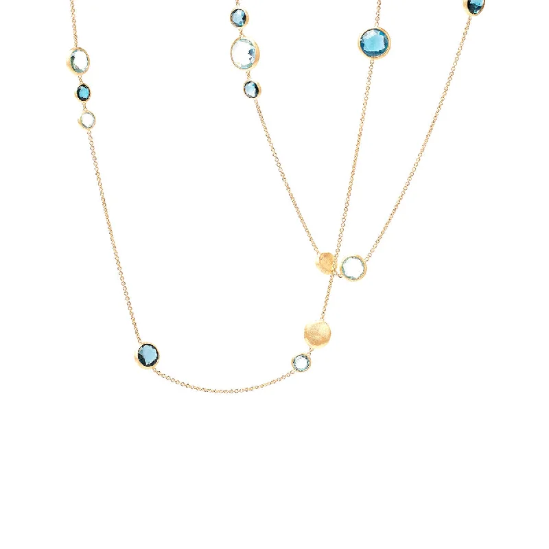 Women’s engraved pendant necklaces-Marco Bicego Jaipur Color Long Mixed Topaz Necklace