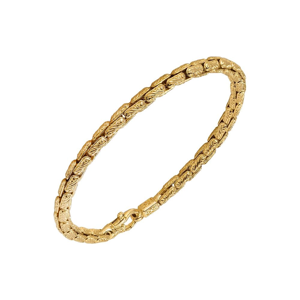 Women’s vintage bracelets-Konstantino Mens Kavafi 18K Yellow Gold Link Bracelet