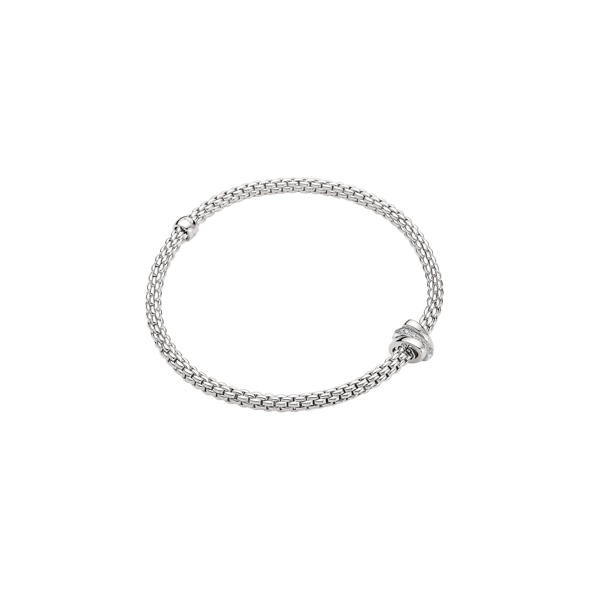 Women’s stackable bangles-Fope 18K White Gold Prima Collection Diamond Bracelet, Small Size