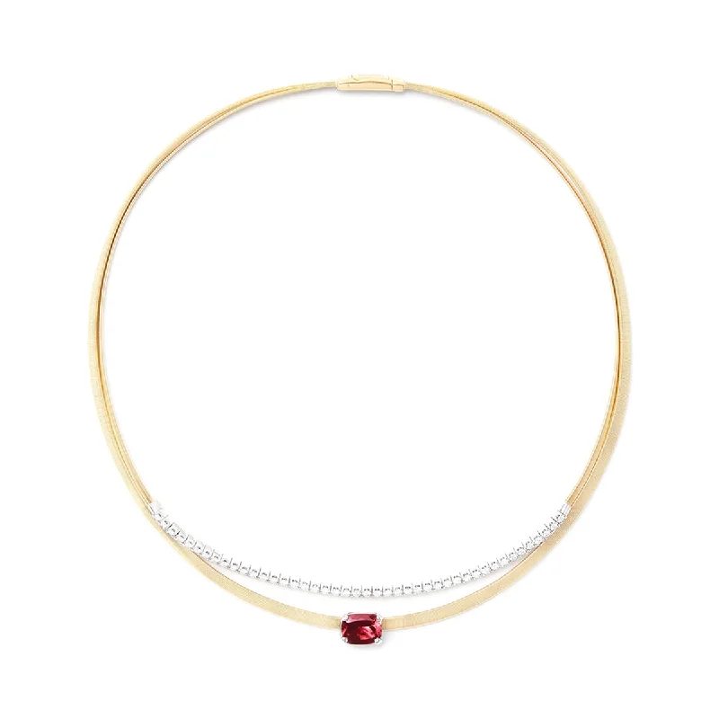 Women’s romantic necklaces-Marco Bicego Masai Collar Necklace With Pink Tourmaline and Diamonds