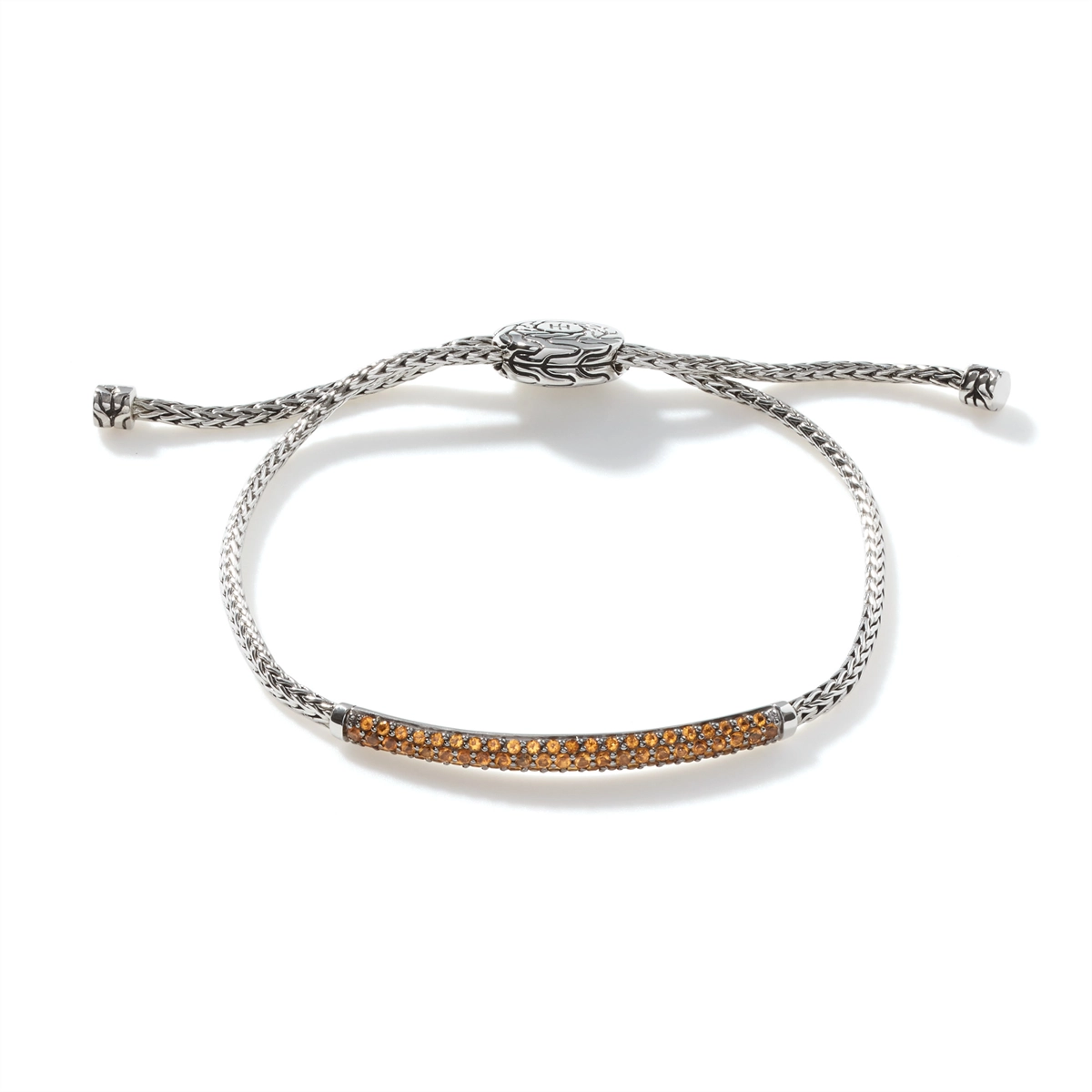 Women’s thin bracelets-John Hardy Classic Chain Sterling Silver Mini Pull Through Bracelet with Citrine