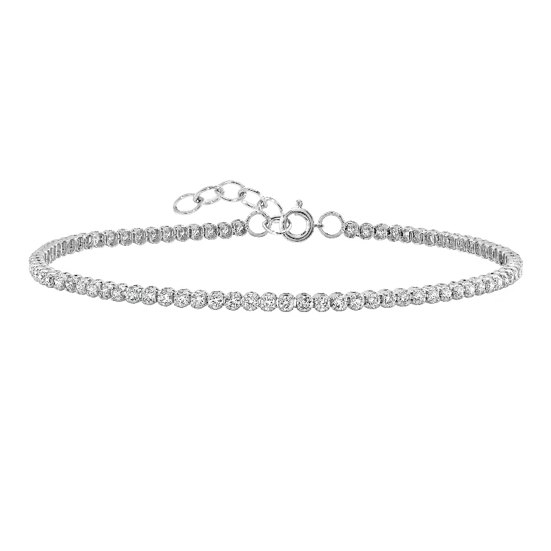 Women’s infinity bangles-Women’s infinity bangles-Auriya 14K Gold Adjustable Lab Grown Round Diamond Tennis Bracelet 4.00 ct. tw. (E-F VS)