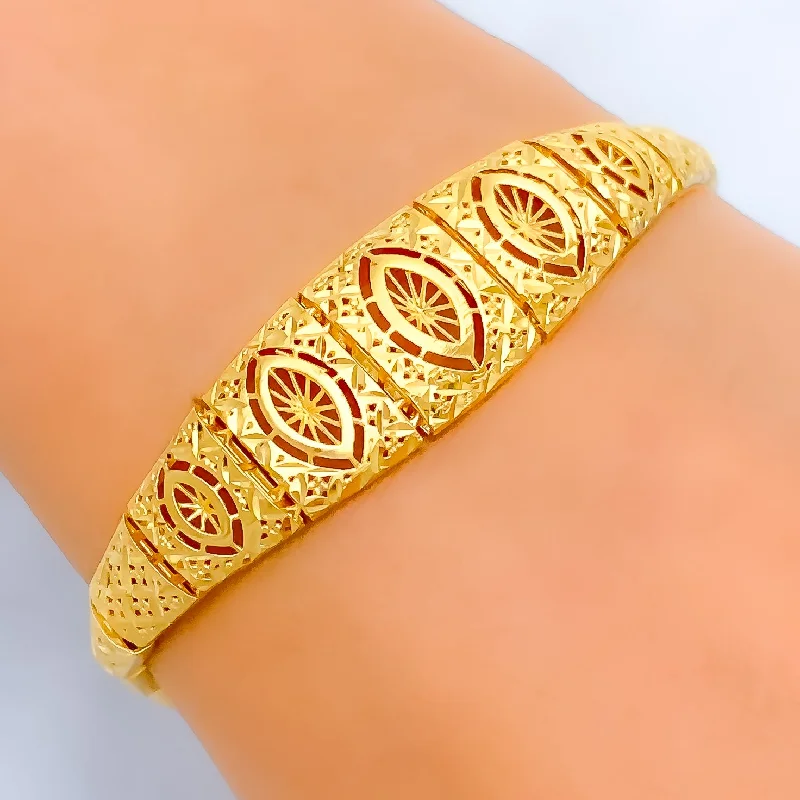 Women’s enamel bracelets-Women’s enamel bracelets-Exquisite 22k Gold Bracelet