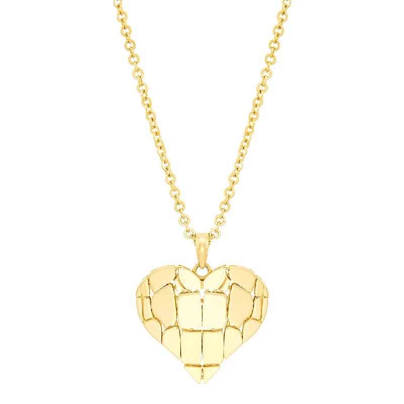 Women’s fashion necklaces-Topper Italia Gold Heart Pendant Necklace