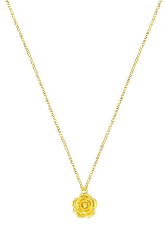 Women’s beaded necklaces-TOMEI XIFU Rose Necklace, Yellow Gold 999