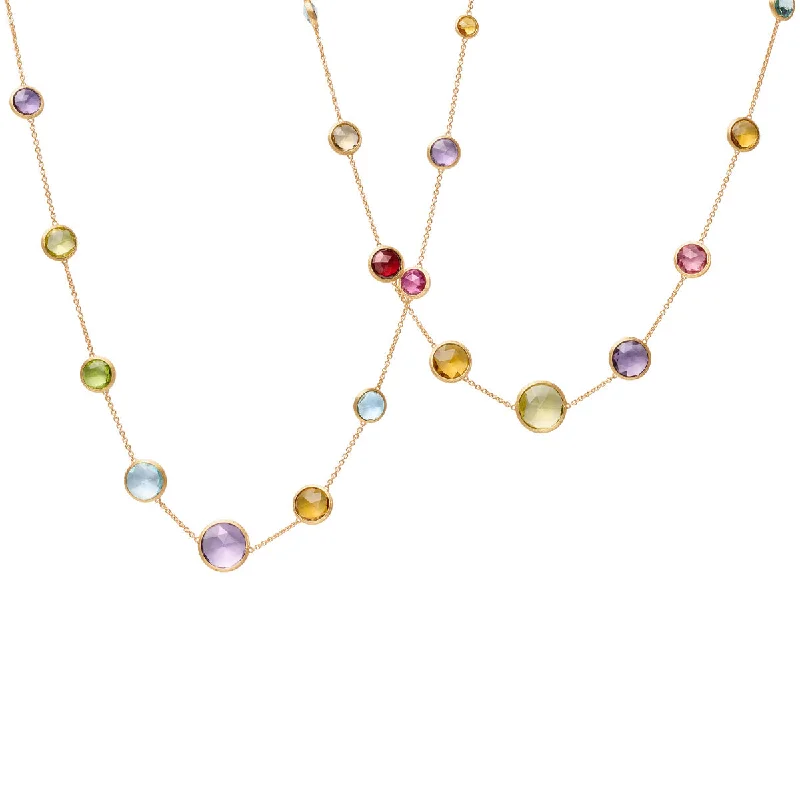 Women’s anniversary pendant necklaces-Marco Bicego Jaipur Color Long Sautoir Necklace With Colored Gemstones