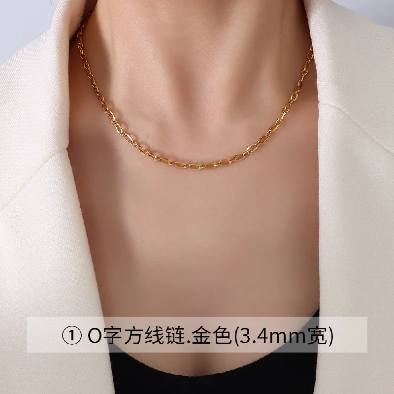 P1120 Gold O-Shaped Square Chain