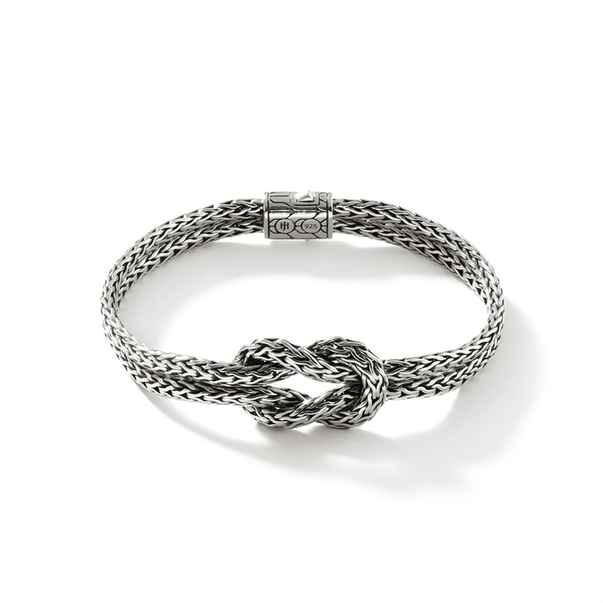 Women’s silver bangle bracelets-John Hardy Classic Chain Sterling Silver Manah 3.5mm Slim Chain Double Row Bracelet