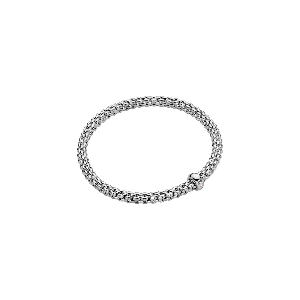 Women’s casual bracelets-Fope 18K White Gold Solo Collection Diamond Bracelet, Medium Size