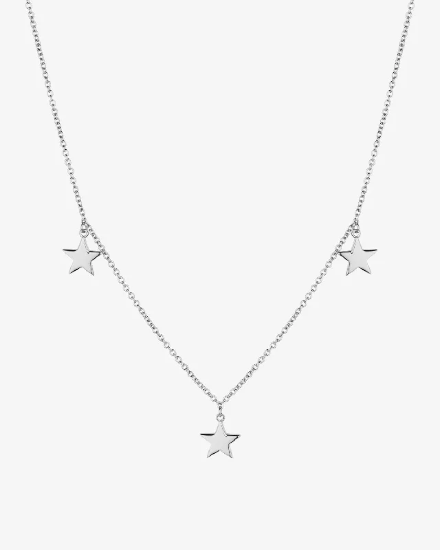 Women’s gemstone pendant necklaces-Trio Star Necklace