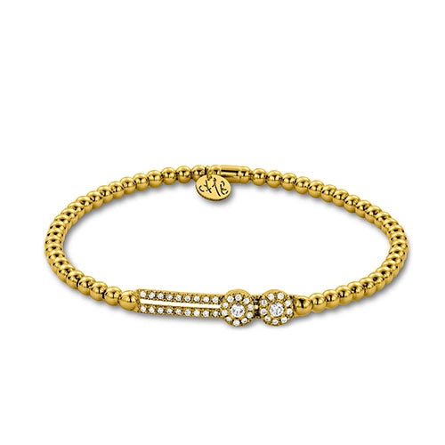 Women’s charm bracelets-Hulchi Belluni 18K Yellow Gold Diamond Sliding Bar Bracelet